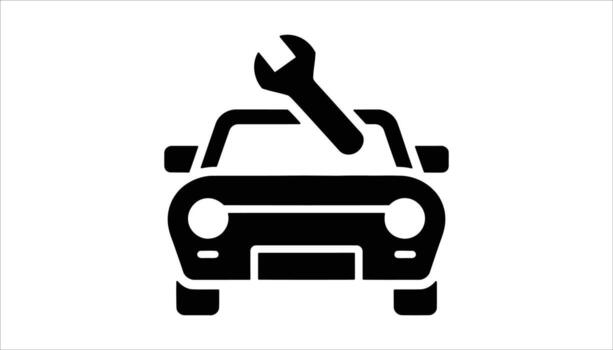 car repair service icon with wrench vector